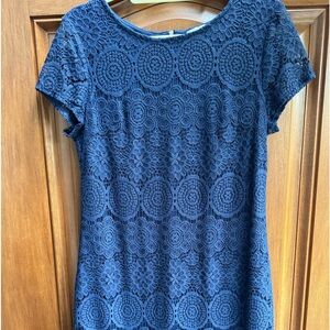 Laundry Navy Blue Lace Dress